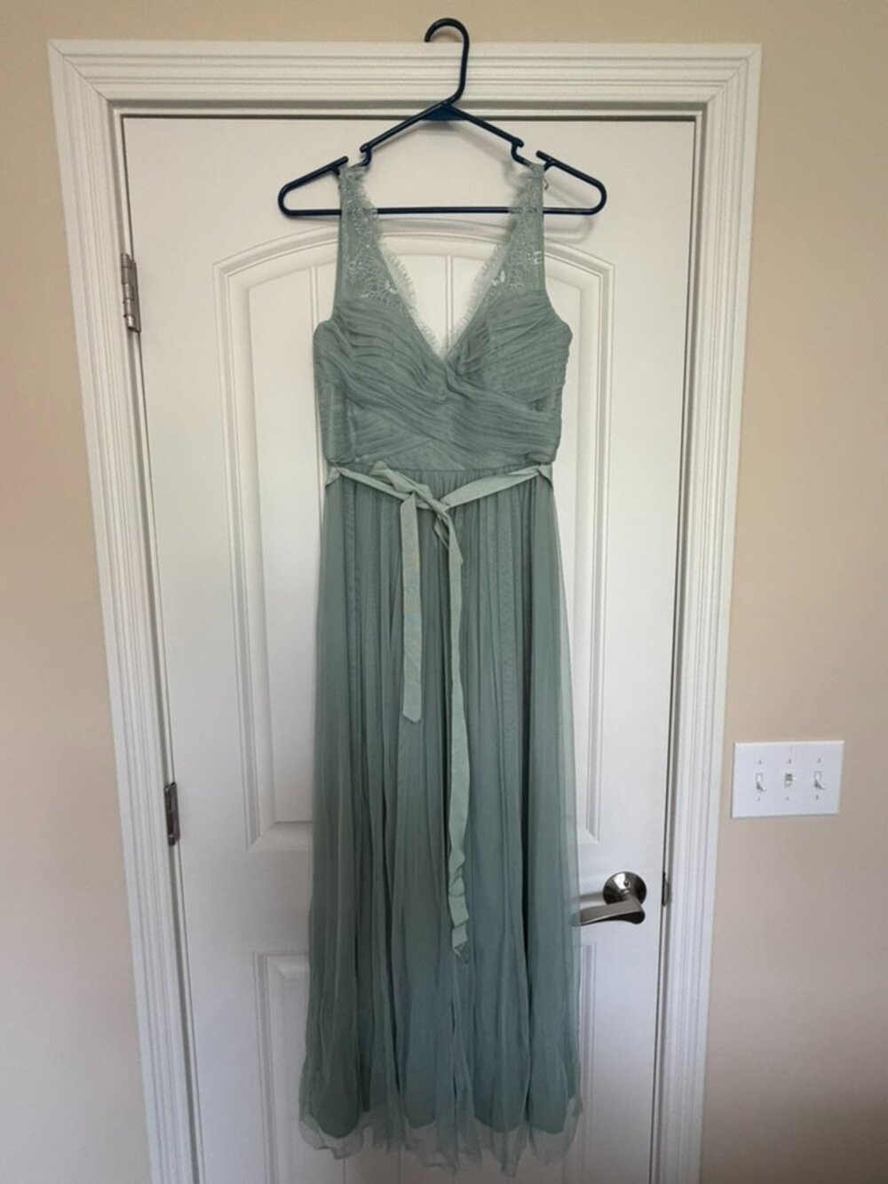 Bridesmaid dress in sage green